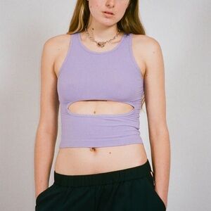 Sandy Liang Riblet Tank in Lilac NWT Size X Small